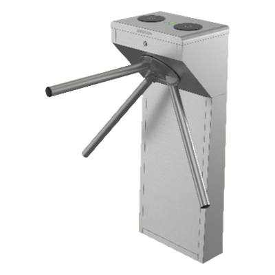 Torniquete Trípode Bidireccional / Acero Inoxidable SUS304 / 2 Millones MCBF / Carril 55 cm (21.7 in) / Apertura Emergencia Automática / LED Dirección / 110 VCA / -20°C a 65°C