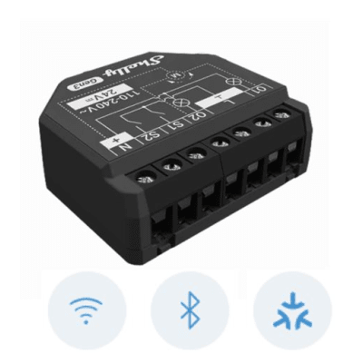 Interruptor inteligente WiFi / 2 canales / 10A por canal / 18A pico / Control de persianas / Medición de energía / 110-240V AC