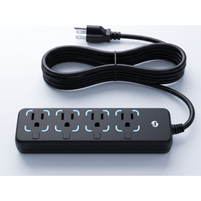 Toma multiple Inteligente / 4 Tomas / Wi-Fi Bluetooth Zigbee / Medición Individual / Protección Sobrecalentamiento / 3680 W Máx / 12 A por Toma / IP20