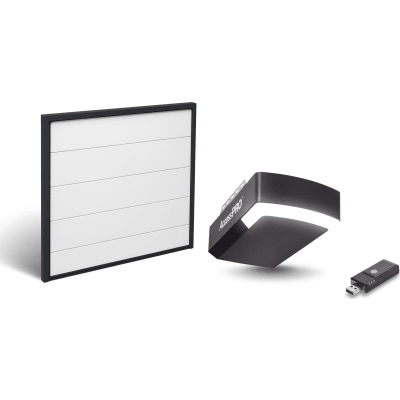 Kit Puerta de Garage 8x8 Pies (2.44 x 2.44 m) / Motor DC 1/2 HP / Insulada / Activación WiFi / Hasta 50 Controles / Lámina Calibre 26