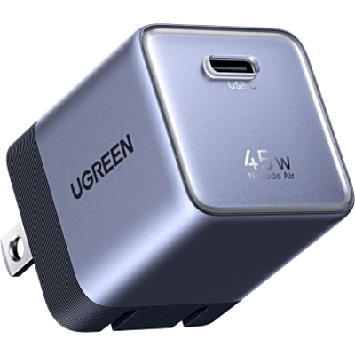 Cargador GaN / 45 W / 1 Puerto USB-C / PD 3.0 / PPS / QC 3.0 / Ignífugo V0 / Eficiencia Nivel 6