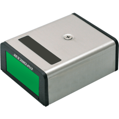 Botón / Interruptor de Liberación de Puerta / Reed Switch de Alta Confiabilidad / Relevador NO/NC/COM / 0.2 A @ 12 VDC / Botón Verde y Rojo Reemplazable / Cubierta de Acero Inoxidable / Terminales de Tornillo / Montaje Bajo Escritori