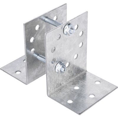 Base Multiposición para Poste de Cerco / Acero Galvanizado Cal. 12 / Ajuste 36° / Diámetro 1" / Instalación en Concreto / 0.36 kg