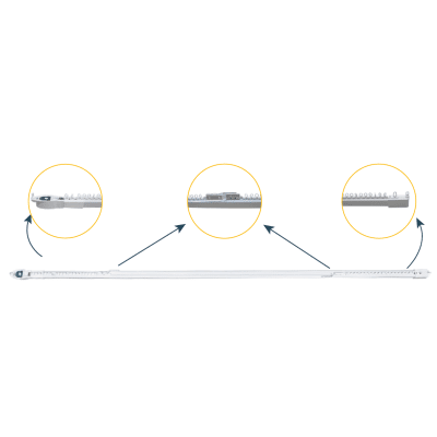 Riel Motorizado para Cortinas / Ajustable 2.3-4 m (7.5-13.1 ft) / Carga 20 kg / Compatible Movelite WF + Elatio / Instalación Techo / Smart Home