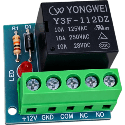 Módulo de Relé / 12 VCC / Salida NO/NC/COM / 3A 125 VCA / Rango -20°C a 70°C / LED de Estado