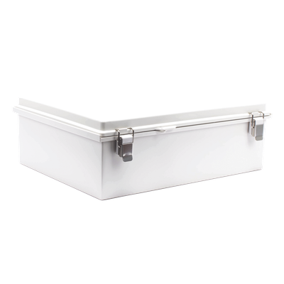 Gabinete ABS Exterior / IP66 / 350 x 460 x 160 mm / Broche Inoxidable / Opción Candado / Poste, Torre o Pared