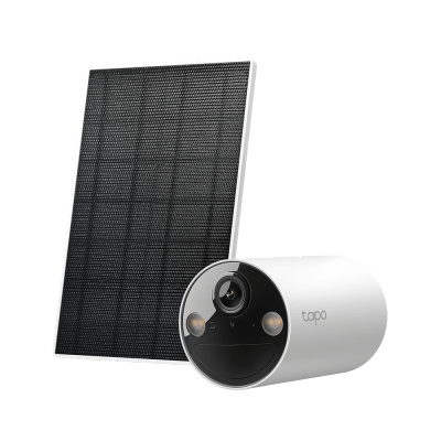 Kit Cámara Solar Tapo / 2K 3MP (2304×1296 px) / Visión Nocturna Color / Batería 6400 mAh 180 Días / IP65 / Panel Solar Integrado / Detección IA Personas / Audio Bidireccional