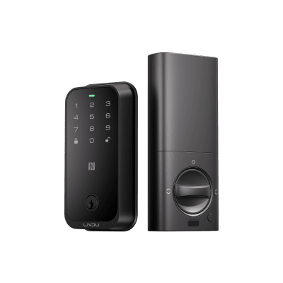 Cerradura Inteligente con Huella Digital / WiFi Integrado / Compatible Apple HomeKit / Teclado Táctil / Alimentación Dual 8 Baterías AA / IP54
