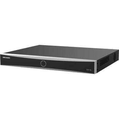 NVR IP / 16 Canales / 12 Megapixel (4K) / AcuSense / Reconocimiento Facial 20,000 Rostros / 2 Bahías HDD / HDMI 4K / Alarmas I/O
