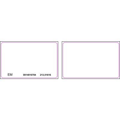 Tarjeta de Proximidad / EM 125 KHz / Rango 2.5-10 cm / ISO 85.5x54x0.8 mm / PVC Blanco / Imprimible Doble Cara