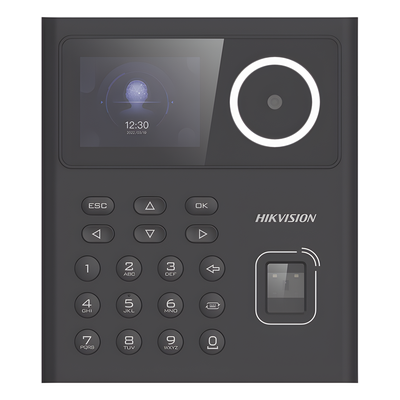 Terminal Facial Min Moe Administrable por Smartphone o Nube / Acceso y Asistencia / Lector PROX EM y Huellas/ 500 rostros / 1000 Huellas / Detección de Cubrebocas / HikConnect / Reconocimiento a 1.5 mts de distancia / HIK-IA