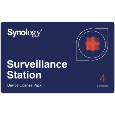 Licencias de Dispositivos de Vigilancia / Paquete de 4 Licencias / Gestión Centralizada CMS / Migración entre NAS/NVR / Compatible con Cámaras IP, Módulos E/S, Altavoces IP y Controladores de Acceso