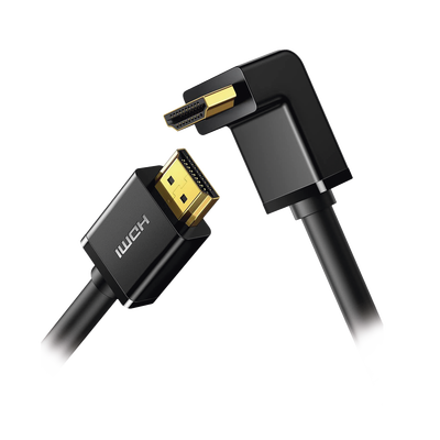 Cable HDMI 2.0 / Conector 90° / 4K@60Hz / 18 Gbps / 3 m (9.84 ft) / HDR / 32 Canales Audio / Triple Blindaje