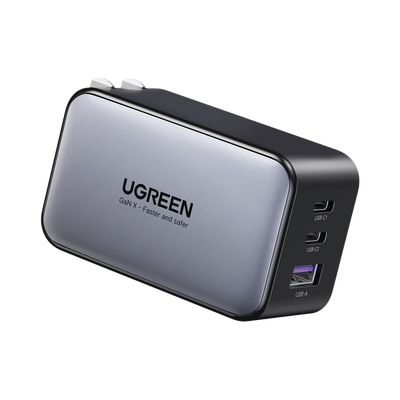 Cargador de Pared / 65 W / 3 Puertos / 2 USB-C + 1 USB-A / GaN II / PD 3.0 / QC 4.0+ / Enchufe Plegable