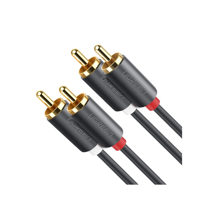 Cable de Audio 2 RCA Macho a 2 RCA Macho / 5 Metros (16.40 Pies) / Cobre Libre de Oxígeno / Conectores Chapados en Oro / Doble Blindaje EMI/RFI