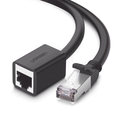 Cable de Extensión Ethernet Cat6 / F/UTP / Macho a Hembra / 3 Metros (9.84 Pies) / 1000Mbps / 250MHz / Cobre / Negro