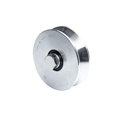 Rueda para Puerta Corrediza / 12 cm / Carga 450 kg / Guía Tipo V / Acero Galvanizado