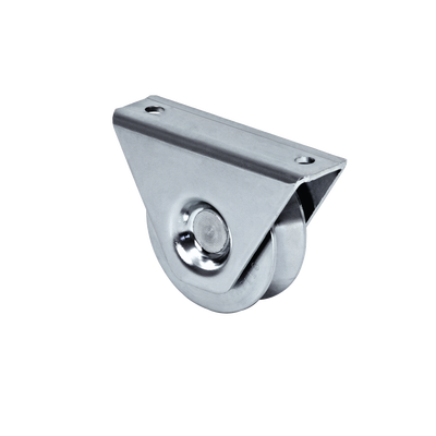 Rueda para Puerta Corrediza / Acero Galvanizado 10 cm (3.9 in) / Capacidad 220 kg / Canal Tipo V / Montaje Inferior / 1 Rodamiento