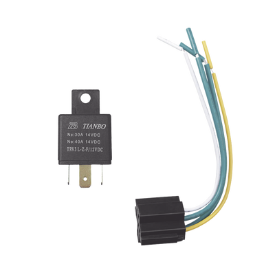 Relé automotriz / 5 pines / 12 VDC / Con base de montaje