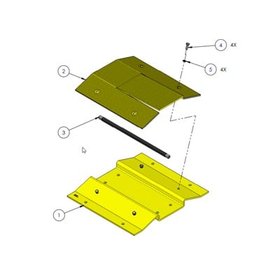 Espaciador para Kits de Picos / 31" w x 3" h x 12.25" d (787 x 76 x 311 mm) / Acero Galvanizado / Cinta Reflectante / Compatible con Barreras 1603-180 y 1603-380