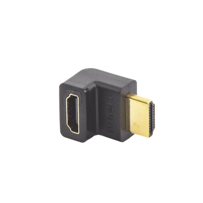 Adaptador HDMI 90° Macho a Hembra / Hacia Arriba / HDMI 2.0 4K@60Hz / Protección de Puertos / Diseño Compacto