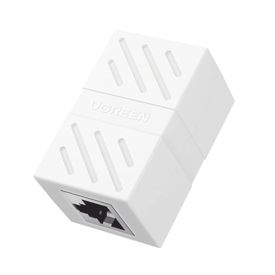 Acoplador Ethernet / 10 Gbps / Cat7/Cat6A/Cat6/Cat5e / PoE / Ignífugo ABS / Blanco