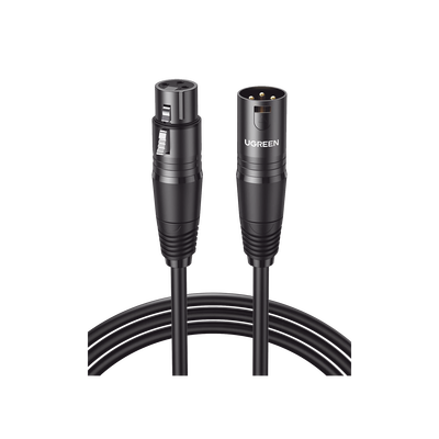 Cable XLR Balanceado / 3 Pines Macho a Hembra / 10 m (32.8 ft) / Triple Blindaje / OFC / Conectores Niquelados