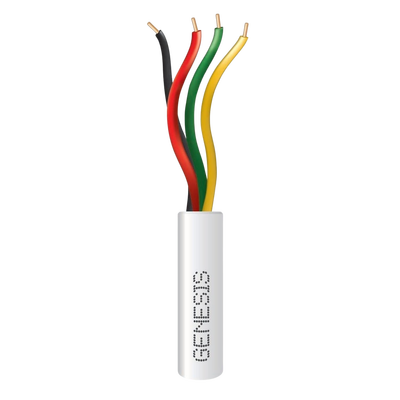 Cable de Alarma / 4 Conductores / 22 AWG / 305 m (1000 ft) / Riser / PVC / -20 °C a 75 °C / Blanco