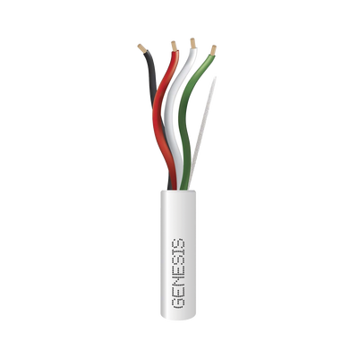 Bobina de 305 Metros / Cable de Cobre / 4 x 18 AWG / Riser / Color Blanco / Para Aplicaciones de Alarmas de Intrusión/Control de Acceso/ Automatización / Interfonos y Tv Porteros