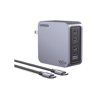 Cargador Rápido GaN / 160W Total / 4 Puertos / PD3.1 140W / PPS / UFCS / QC5 / PC 94-V0