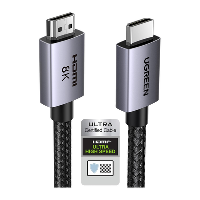 Cable HDMI 2.1 / 8K@60Hz / 48Gbps / 2m (6.56 pies) / HDR10+ / eARC / Aluminio / Nylon trenzado