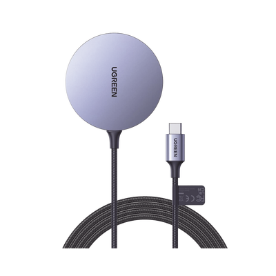 Cargador Inalámbrico Magnético / 15W / Tecnología MagSafe / Certificación MFM / Qi / Cable Trenzado 1.5 m (4.9 ft)