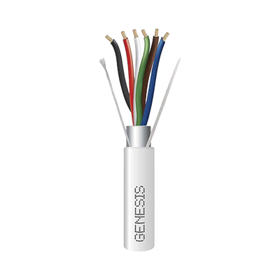 Carrete de 305 Metros / Cable de Cobre / 6 x 18 AWG  / Plenum / Color Blanco / Blindado / Para Aplicaciones de Alarmas de Intrusión / Control de Acceso / Automatización / Interfonos y Tv Porteros
