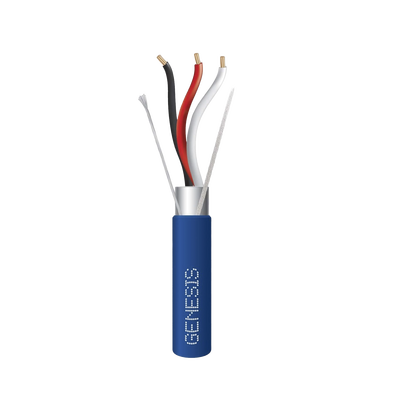 Bobina de 305 Metros de Cable 3 x 18 AWG / Plenum / BLINDADO / Tipo FPLP, CMP, CL3P / Color Azul / Para Aplicaciones en Sistemas de Seguridad, Audio, Control y otras Aplicaciones