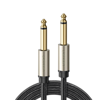 Cable de Audio Mono / 6.35 mm (1/4") Macho a Macho / 10 m (32.8 ft) / Núcleo de Cobre / Triple Blindaje / Nylon Trenzado