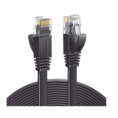 Cable de Red Ethernet Plano / Cat6 / 1m (3.28 ft) / 1000 Mbps / 600 MHz / Conectores RJ45 Chapados en Oro