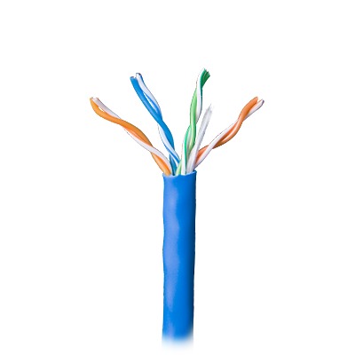 Bobina de Cable Par Trenzado / CAT 5e / CMR / 305m (1000 pies) / 4 Pares / Cobre Sólido AWG 24 / Azul / -20°C a 75°C