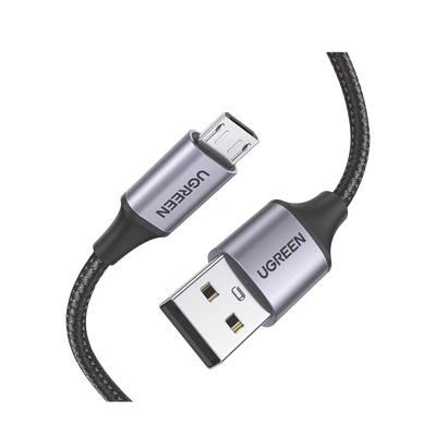Cable USB-A a Micro USB / 1 Metro (3.28 Pies) / Carga Rápida 18W / QC 3.0/2.0 / Transferencia 480 Mbps / Nylon Trenzado / Aluminio