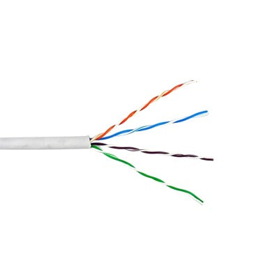 Bobina de Cable UTP Cat6 / 305 m (1000 pies) / Cobre Sólido 23 AWG / Riser CMR / Blanco / 400 MHz / UL, RoHS