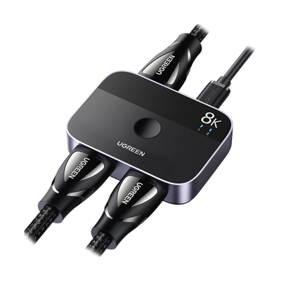 Conmutador HDMI 2.1 / 8K @60Hz / 4K @120Hz / 48Gbps / 2×1 / HDR Dolby / 7.1 Canales