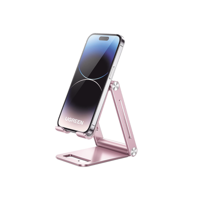 Soporte para Celular / Aluminio / Plegable / Multiángulo / 4.7 a 7.9 pulgadas / Carga 600 g / Rosa