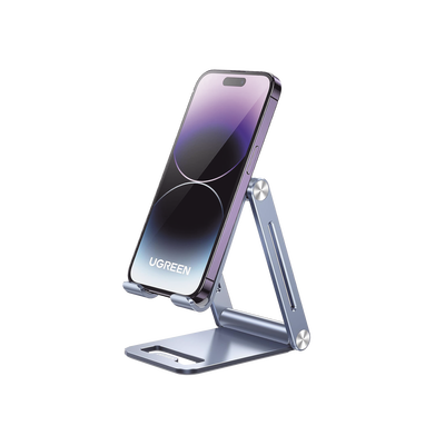 Soporte de Escritorio para Teléfono Móvil / Aluminio / Ajustable / Plegable / Carga hasta 600 g / Compatibilidad 4.7'' a 7.9''