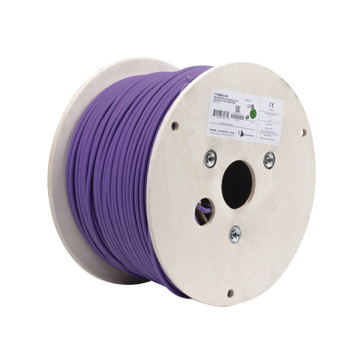 Bobina de Cable Blindado F/UTP / Cat6A / 4 Pares / 10GBase-T / LS0H / 305 m (1000 pies) / Violeta