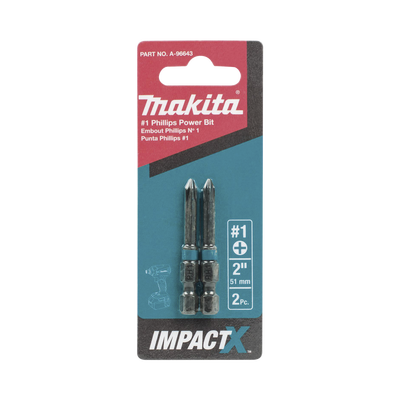 Punta phillips # 1 de 2” (51mm) impact-x punta ph1, blister con 2 piezas.