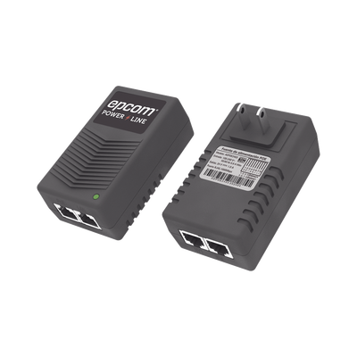 Inyector PoE de Pared / 24 Vcc / 1 A / 24 W / Protección OV, OC, SC, UV / -25°C a 65°C / Doble RJ45