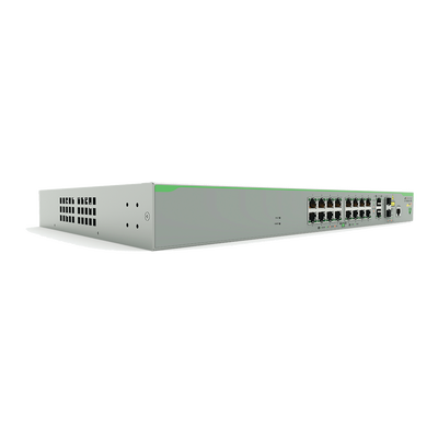 Switch PoE+ Administrable Capa 3 / 16 Puertos 10/100 Mbps / 2 Puertos Gigabit Combo SFP / 250W PoE+ / 7.2 Gbps / 5.36 Mpps