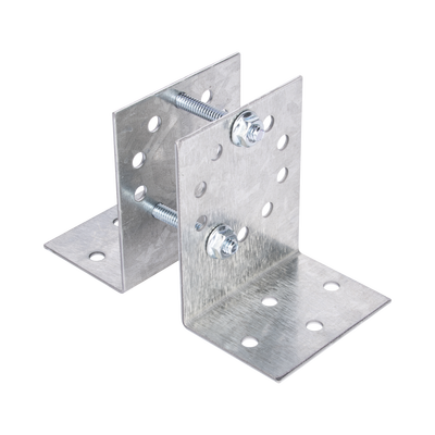 Base Multiposición para Postes / Acero Galvanizado Cal. 12 / Fijación Directa a Concreto / Kit de Tornillería Incluido / 0.36 kg