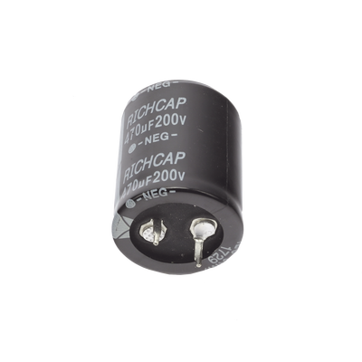 Capacitor de Aluminio / 470μF / 200V / ±20% / 1.45A RMS / 25mm Ø / 1000h @ 105°C