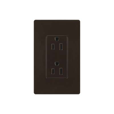 Tomacorriente / 120V / 15A / 4.75 in x 4.69 in / Protección contra manipulación / Café
