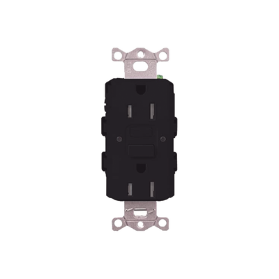 Tomacorriente GFCI / 125V / 15A / Resistente a manipulaciones / 4-6 mA / Negro